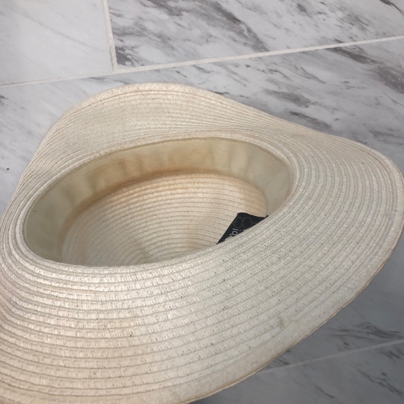 Olive & Pique White Straw Paper Beaded Hat - Picture 10 of 11